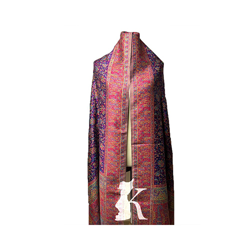 Silk Woven Hues of Zari Shawl-Purple