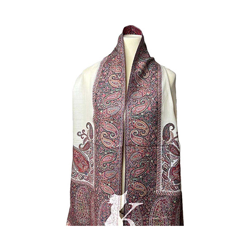 Pure Wool Kashmir Shawl-Beige