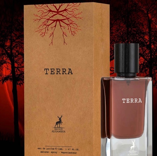 Terra - Brand: Terra By Lattafa eau de parfum - 50ml 

. Top notes: benzoin, cedar, birch, raspberry, vanilla, jack wood.. Heart notes: leeches.. Base notes are: benzoin, cedar, birch, bramber, moss, patchouli, tonka bean, musk, vanilla, vetiver, and guaiac.