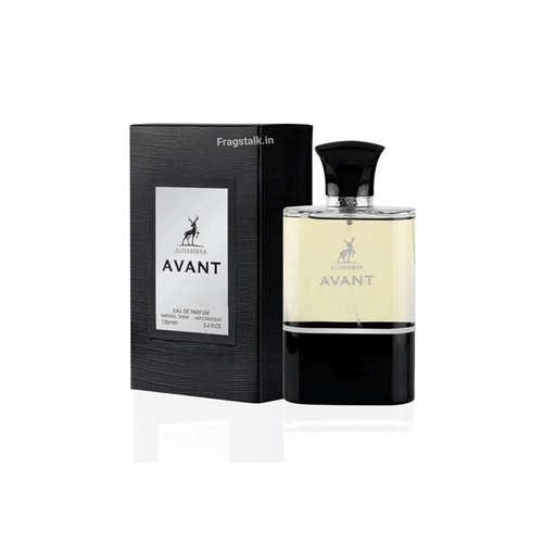 Avant - Brand : Avant By Maison Alhambra Eau De Parfum-100ml
. Top Notes: Bergamot, Blackcurrant, Apple and Pineapple   .Heart Notes: Juniper Berries, Birch, Patchouli and Jasmine
. Base Notes: Musk, Oak Moss, Ambergris and Vanilla