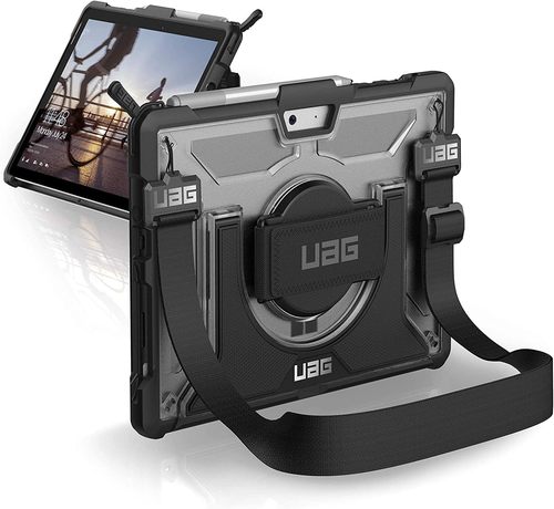 UAG Microsoft Surface Go 1/2/3 Plasma Case with Grip and Shoulder strap - The UAG Microsoft Surface Go 1/2/3 Plasma Case is likely crafted to offer durable protection for your device. With its sturdy design and potential grip feature, it aims to safeguard the Surface Go from impacts and scratches. While I don't have specific details on a shoulder strap, UAG cases typically provide functional and protective solutions for devices like the Surface Go.