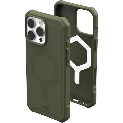 UAG iPhone 16 Pro Max Magsafe Essential Armor Case - About this item
ERGONOMIC DESIGN: The redesigned Essential Armor provides uncompromised defense featuring a ultra-slim co-molded construction. An ergonomic design provides a comfortable and sleek feel in your hand, with a contoured edge that enhances grip.
CONTOURED PERIMETER EDGE: Designed with an anti-slip traction grip for a secure and easy handling in any situation.
SUPERIOR PROTECTION: Enhanced corner protection adds an extra layer of security, ensuring your device is shielded from accidental drops and impacts with an inner hex pattern for increased shock absorption. Tested to 15 ft. (4.6 meters) of drop protection. Meets Military drop-test standards (MIL STD 810G-516.6).
COMPATIBLE WITH MAGSAFE CHARGING: Powerful built-in magnet module locks in place for MagSafe charging compatibility. The back of the case features a flat contact surface design for optimal magnetic connection﻿. Works seamlessly with most wireless chargers and magnetic accessories and supports Apple Pay.
ENHANCED FUNCTIONALITY: Soft raised screen surround to protect the screen and raised camera bezel to protect the lens from scratches. Ultra-responsive oversized tactile buttons deliver a crisp click-feel for improved functionality. Lanyard card compatible (lanyard not included) for on the go functionality.