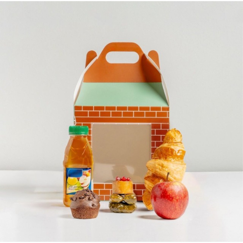 School Box - Contains:   Apple,  Juice,  Croissant,  Muffin   Waraq3nab