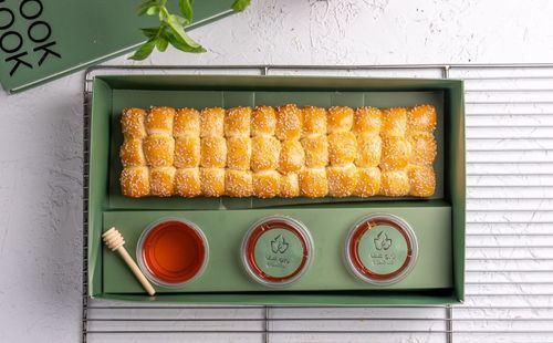 Honeycomb large - fluffy dough stuffed with cheese and topped with honey