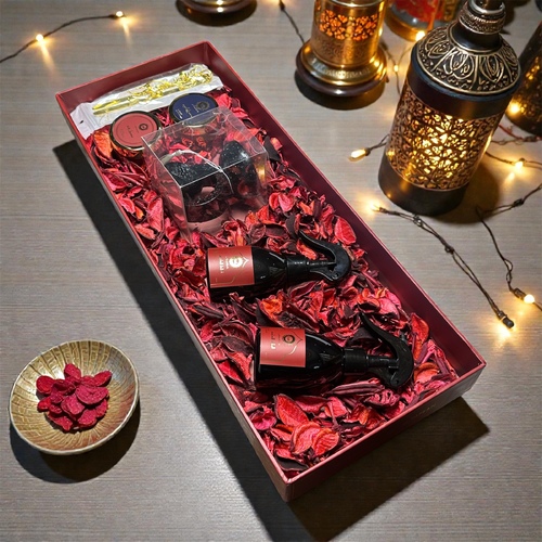 نقصة رمضان - 2 مرش حجم 150 مل ـ 2 علبة معمول 12 غرام ـ مبخر صغير ـ ملقاط