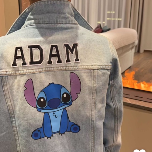 Denim jacket with name and stitch