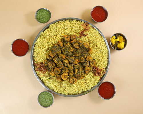 Murabian - Murabyan rice with special Kuwaiti herps and spices with special shrimp taste, serving with daqous, mabooch and achar tursi