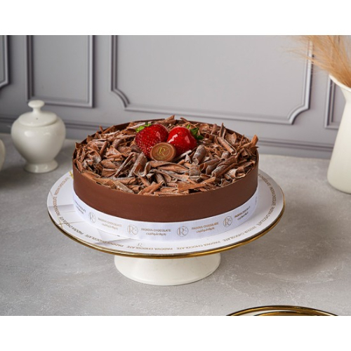 BLACK FOREST CAKE - It contains layers of chocolate sponge and cream, covered in ganache and pieces of luxury Belgian chocolate.