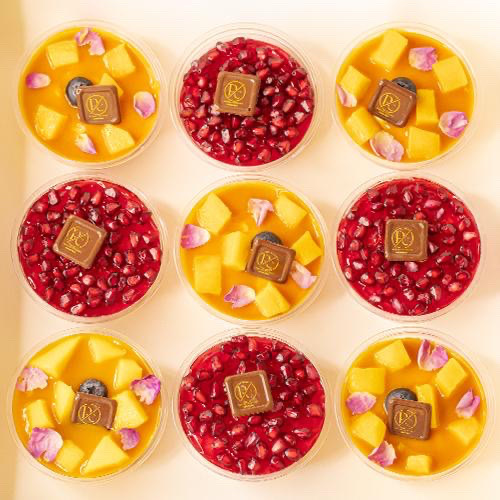Mix Trifle Mango and Trifle Pomegranate - box containing 5 Trifle Mango and 4 Trifle Pomegranate