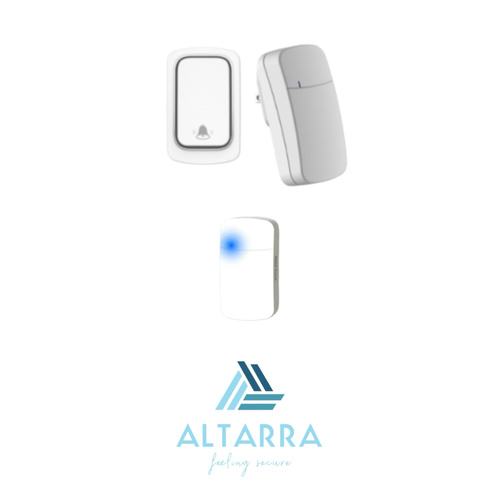 Wireless doorbell - Receiver power : AC100V-230V  Power consumption : 0.25W  Working frequency : 433MHz Distance of transmission : Open distance 150M Music : 38 melodies  Ringtone volume : 50dB/m