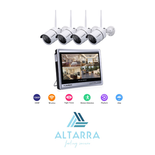 Wireless Cameras - Wireless cameras system4 cameras with monitor only requires electrical points suitable for less wiring and open areas video and audio recording