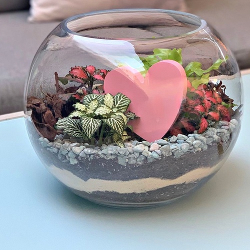 Large Terrarium “Pink Heart”