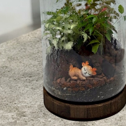 medium Closed Terrarium “cutie Deer”