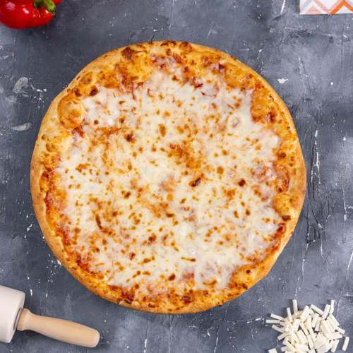 Pizza Margherita - A flat bread layered with juicy tomato sauce topped with shredded Mozzarella cheese