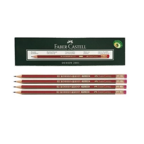 Faber Castell DESSIN 2001 HB Pencil with Eraser Tip PK/12