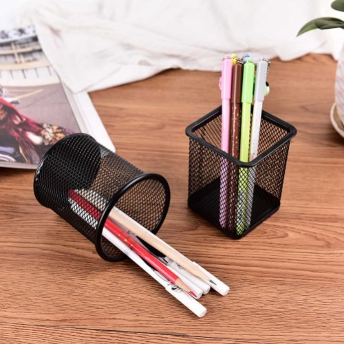 Round Mesh Cup Desk PenS Holder