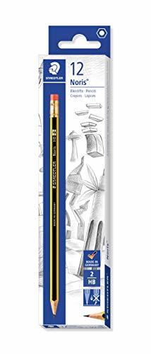 STAEDTLER Noris 122-HB Pencils Rubber-Tipped HB (2) Degree - Box of 12