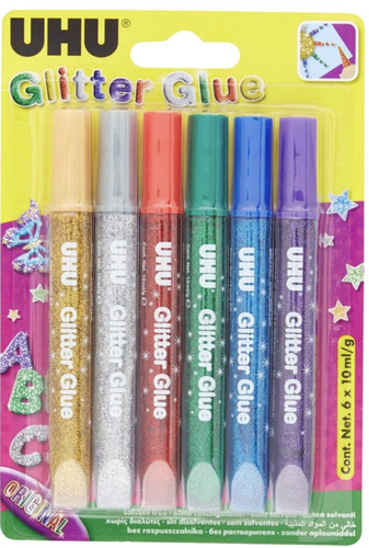 ‏UHU GLITTER GLUE 6 pcs