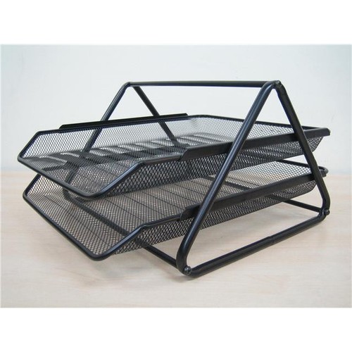 Steel Paper Stand 2 Shelves, Black Color