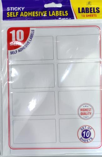 sticky self adhesive labels 10 sheets