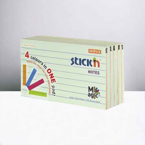 stick'n notes 4 colours in one pad  3x5 , 100 sheets