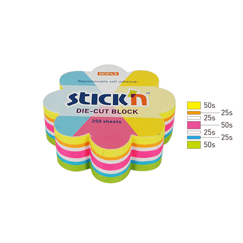 ‏Stick'n NOTES Blocks 67x67mm, 250 pcs, Flower - Bright colors and fun shapes add impact to your messageShape your ideas withour colorful and fun blocks