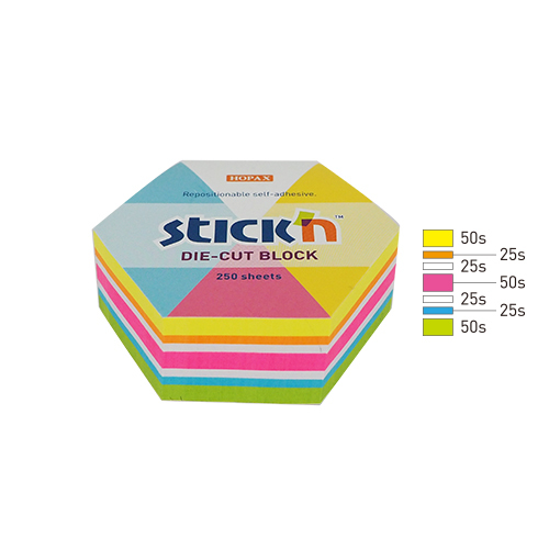 ‏Stick'n NOTES Blocks 61x70mm, 250 pcs, Hexagon - Bright colors and fun shapes add impact to your messageShape your ideas withour colorful and fun blocks