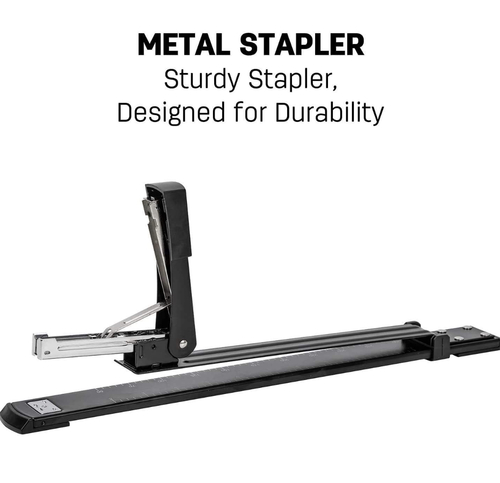 Deli 0334 Manual Metal Long Arm Stapler - Black