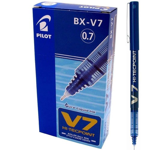 Pilot Pilot BX V7 Blue Hi-Tecpoint Fine Rollerball Pen 0.7mm Nib Tip 0.5mm Line Width  Blue Hi-Tecpo