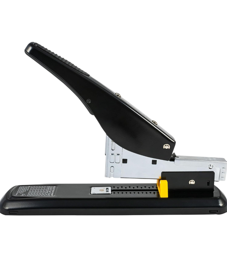 Kangaro Heavy Duty Stapler HD-1217(Col. May Vary/Black) Staple up to 160 sheets - Product SpecificationsBrandKangaroAll metal construction with soft gripAdjustable paper guideUnique jam clearing mechanismAnti skid base to avoid scratches on desktopStapling capacity upto 160 pages