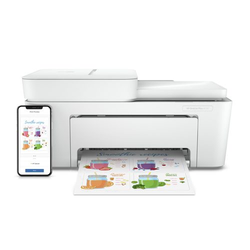 HP DeskJet Plus 4120 All-in-One Printer - Brand


HP




Functions


Print, copy, scan, wireless, send mobile fax




Sub-brand


DeskJet




Printing Technology


Ink




Print colors


Yes




Processor speed


180 MHz




Connectivity


Wireless, AirPrint, USB




Paper Size


A4 Paper