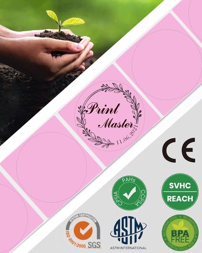 pink Printer Thermal Square Labels , 50mm X 50 Mm , 140 Labels XY5050-140PK
