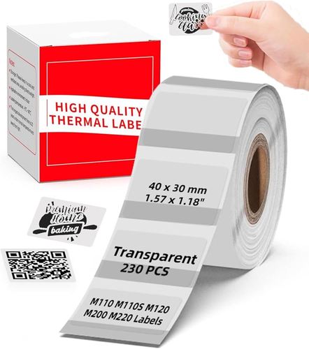 Clear Thermal Labels, M110 Transparent Thermal Labels - 1.57