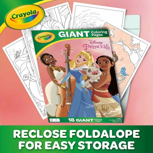 Giant Disney Princess Coloring Pages, 18 Pages