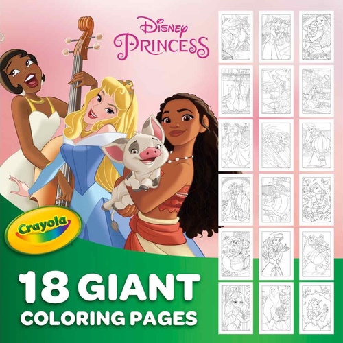 Giant Disney Princess Coloring Pages, 18 Pages