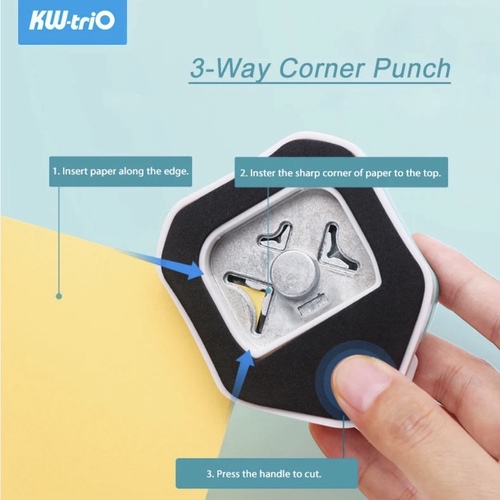 KW-trio 3-Way Corner Punch | R4/R7/R10 3-in-1 Corner Rounder