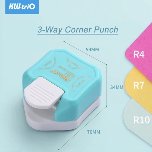 KW-trio 3-Way Corner Punch | R4/R7/R10 3-in-1 Corner Rounder