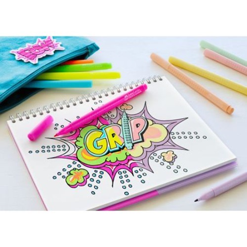 Faber-Castell Vibrant Connector Pen Colour Markers, Pastel and Neon Assorted – Pack of 12