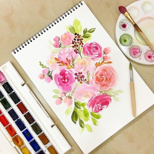 كراسة رسم ألوان مائية سماكة 300 جرام  - 12 صفحه