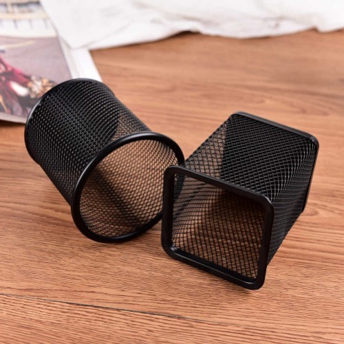 Round Mesh Cup Desk PenS Holder