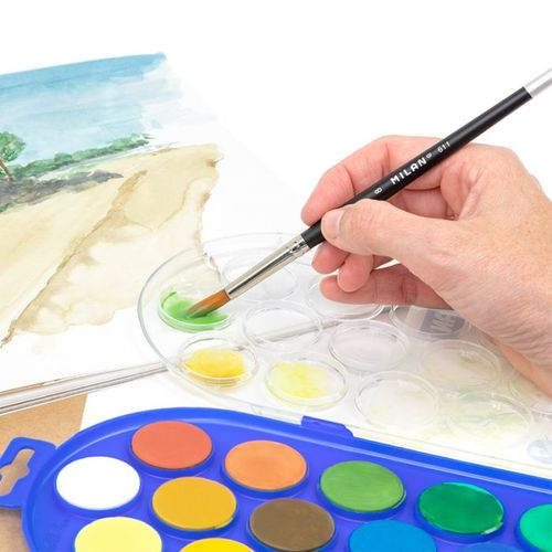علبة ألوان مائية 22 لون مع الفرشاة  ماركة ميلان