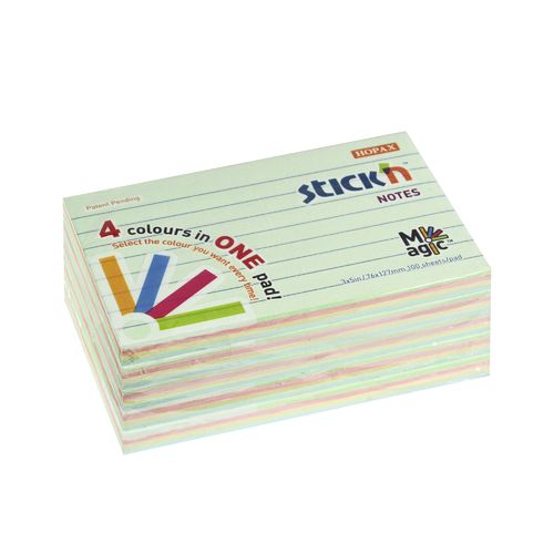stick'n notes 4 colours in one pad  3x5 , 100 sheets
