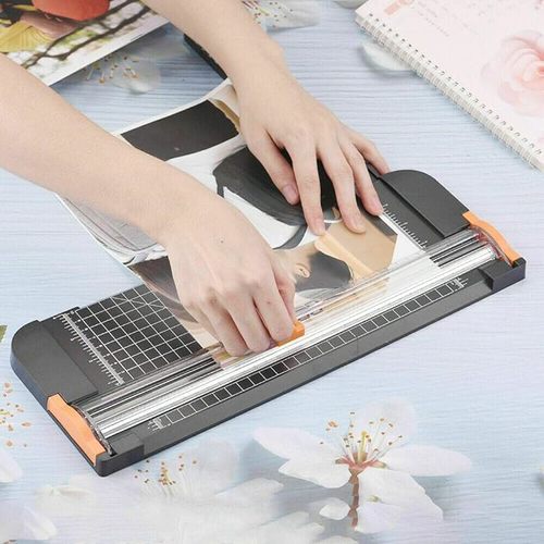 A4 Paper Cutter 12 Inch Titanium Paper Trimmer Scrapbooking Tool with Automatic Security Safeguard a