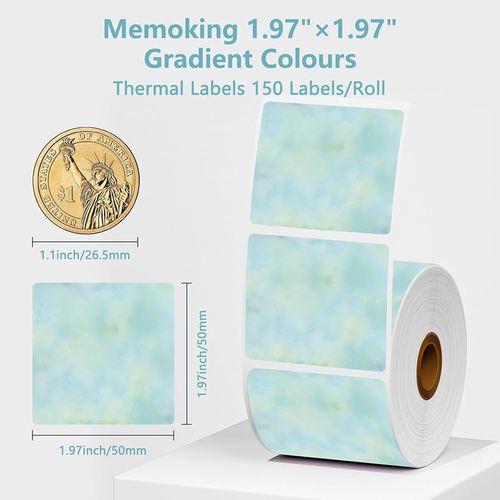 شريط ليبل مربع لون بحري قياس 5x5 سم - عدد 140 ستيكر Xp5050-150TC