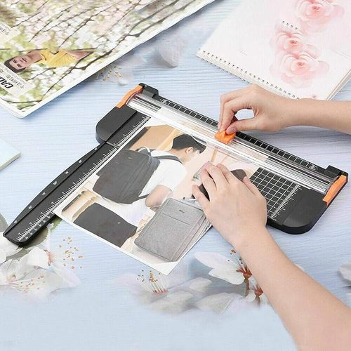 A4 Paper Cutter 12 Inch Titanium Paper Trimmer Scrapbooking Tool with Automatic Security Safeguard a