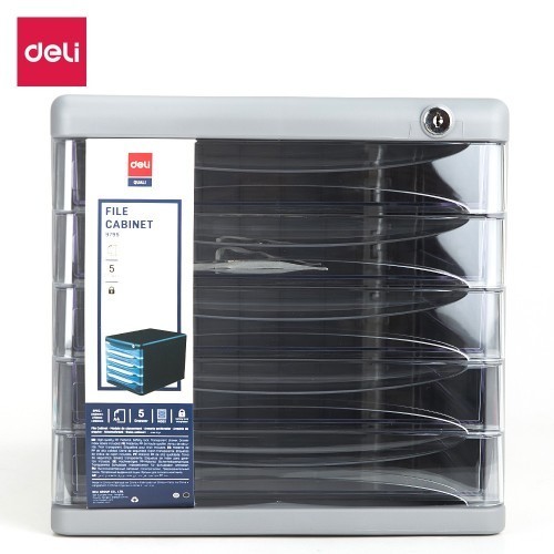 Deli 9795 desktop collate file cabinet 5 layers lockable file cabinet drawers plastic storage box