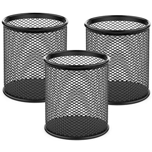 Round Mesh Cup Desk PenS Holder
