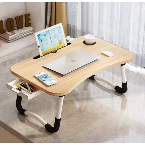 Lap Desk with Storage Drawer, Phone and Cup Holder, Laptop Bed Tray Table