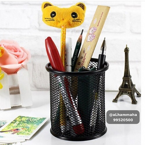 Round Mesh Cup Desk PenS Holder