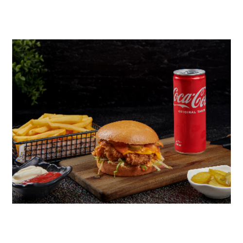 Kashokhi  - Chicken Fillet Meal - Chicken fillet burger, fries and soft drink